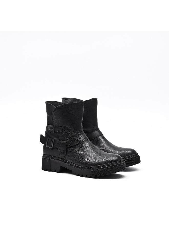 Levent Genuine Leather Half Boot For Women - Black - Image 1