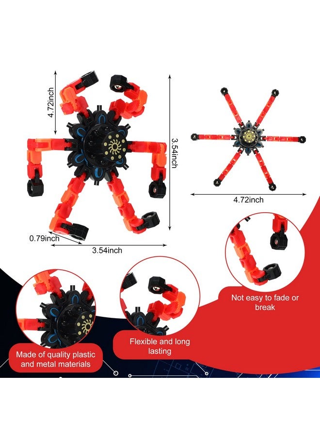 Jerify 40 Pack Funny Sensory Fidget Toy Transformable Chain Robot Finger Toy DIY Deformation Robot Mechanical Spinners Stress Relief Autistic Gifts for Adult Teen Prize Stuffer Party Favor (Classic) - Image 2