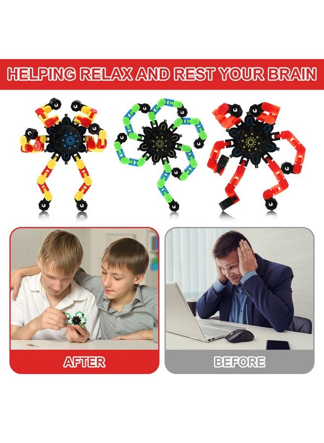 Jerify 40 Pack Funny Sensory Fidget Toy Transformable Chain Robot Finger Toy DIY Deformation Robot Mechanical Spinners Stress Relief Autistic Gifts for Adult Teen Prize Stuffer Party Favor (Classic) - Image 4