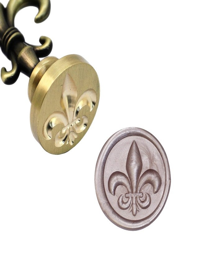 SWANGSA 3D Wax Seal Stamp Fleur De Lis, Vintage Flower Electroplated Bronze Handle Sealing Stamp for Wedding Party Invitations Gift Idea Decoration - Image 2