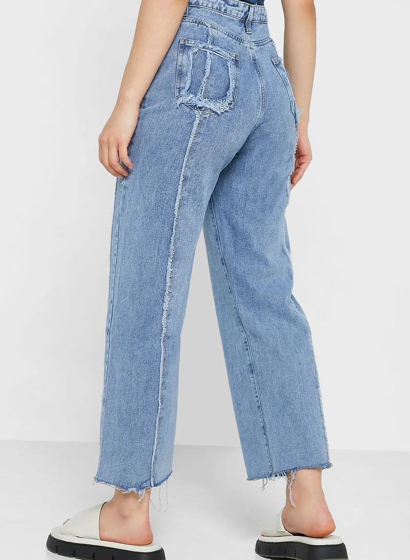 Ginger Raw Hem High-Waisted Jeans