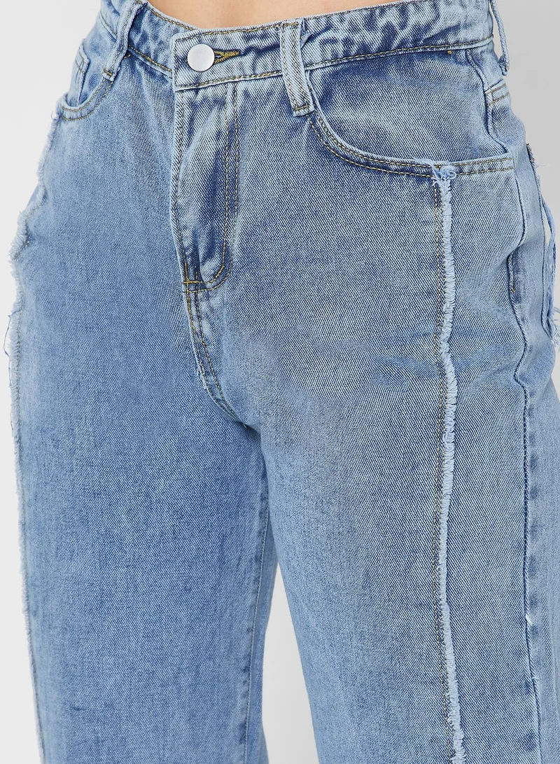Ginger Raw Hem High-Waisted Jeans