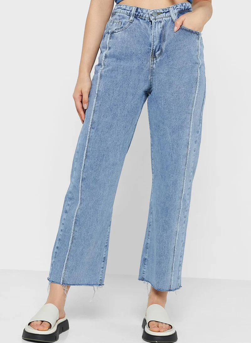 Ginger Raw Hem High-Waisted Jeans