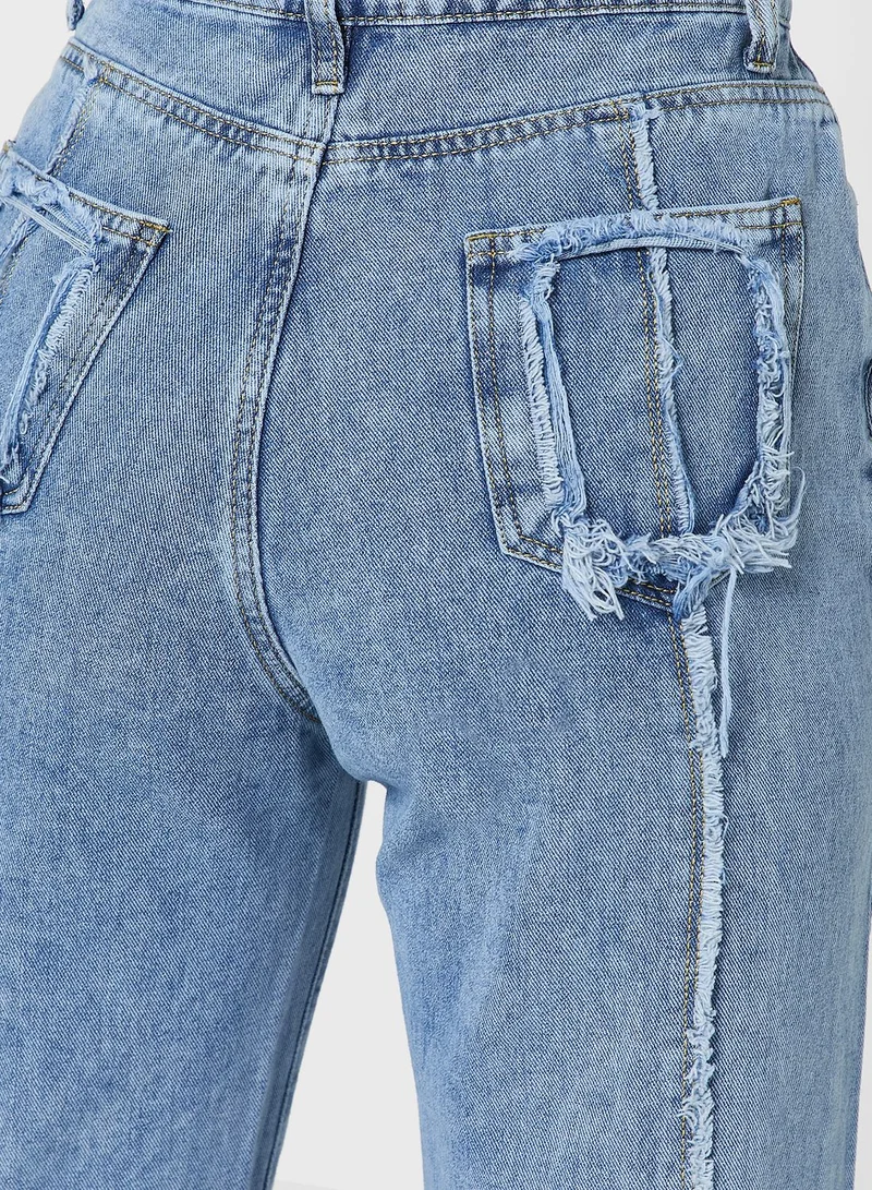 Ginger Raw Hem High-Waisted Jeans