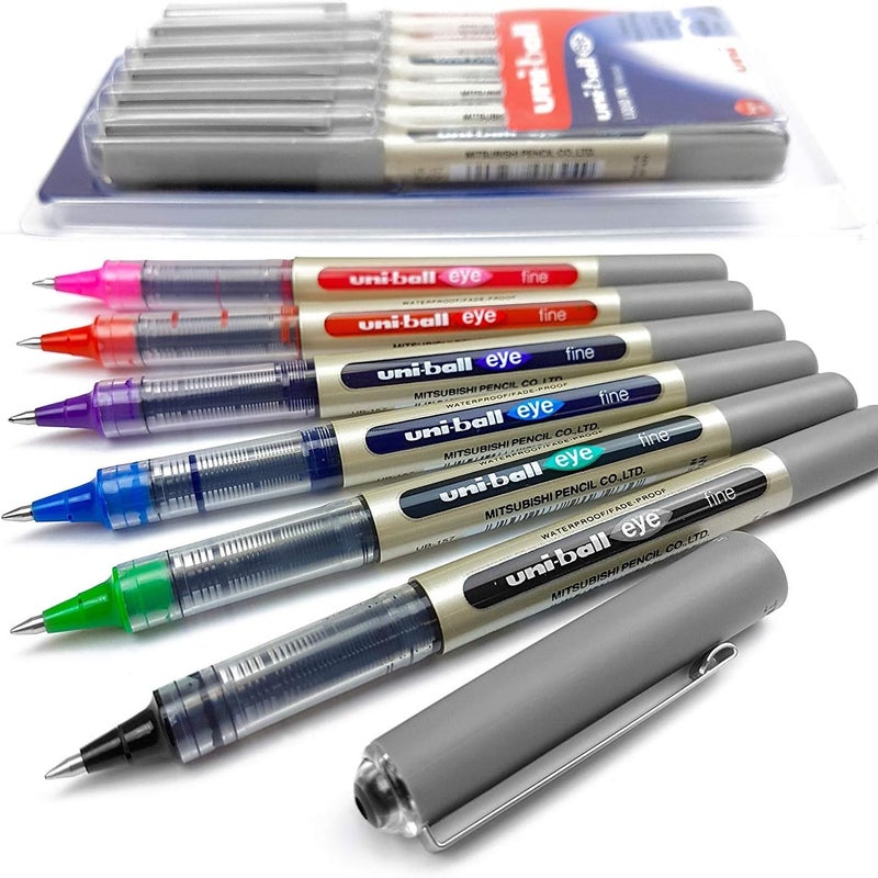 Uni-Ball Eye UB-157 Fine Liquid Ink Rollerball Pen Set - Image 1