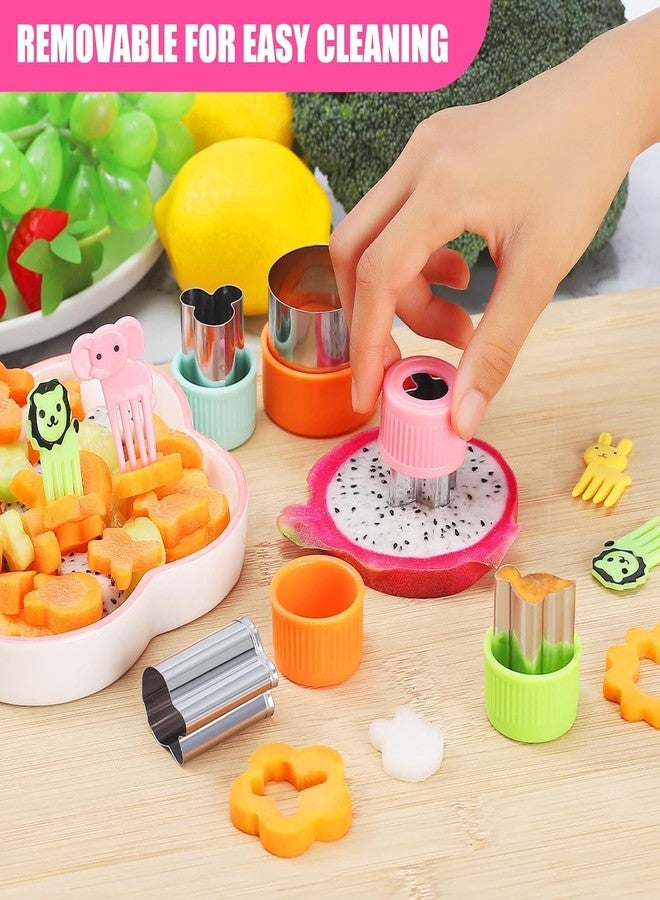 CESITRA 24Pcs Cookie Cutter Shapes Set with Fruit Fork Stainless Steel Press Fruit Cutter Shapes Cookie Cutter Shapes Cartoon Biscuit Mold Easter Biscuit Mold DIY Baking Essentials Supplies - Image 4