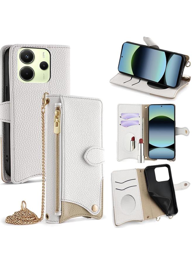 S-TOP Case For Redmi Note 14 4G 163.25mm Crossbody Chain Fishtail Litchi Leather Phone Case - Image 1