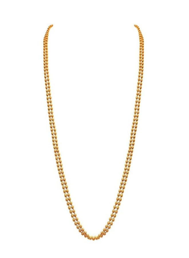 AAIKU Traditional Maharashtrian Necklace Set | Gold-Plated Micropolish Beaded Long Chain | 30-Inch Ethnic Daily-Wear Jewelry for Women & Girls - Image 1