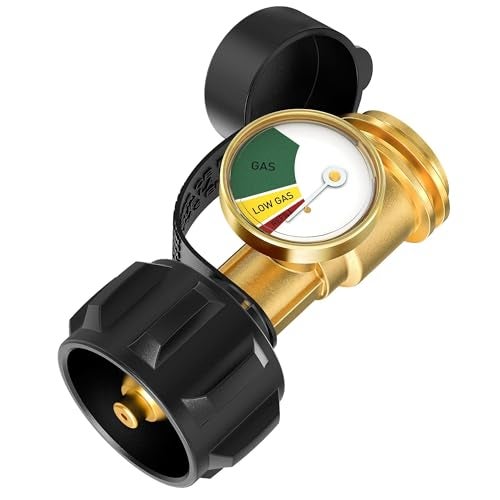 NUPICK Propane Tank Gauge, Propane Tank Gauge Level Indicator with QCC1/Type 1 Connector for 5-40lb Propane Tank, Propane Pressure Gauge with Leak Detector Suitable for BBQ Gas Grill, Heater, Fire Pit - Image 1