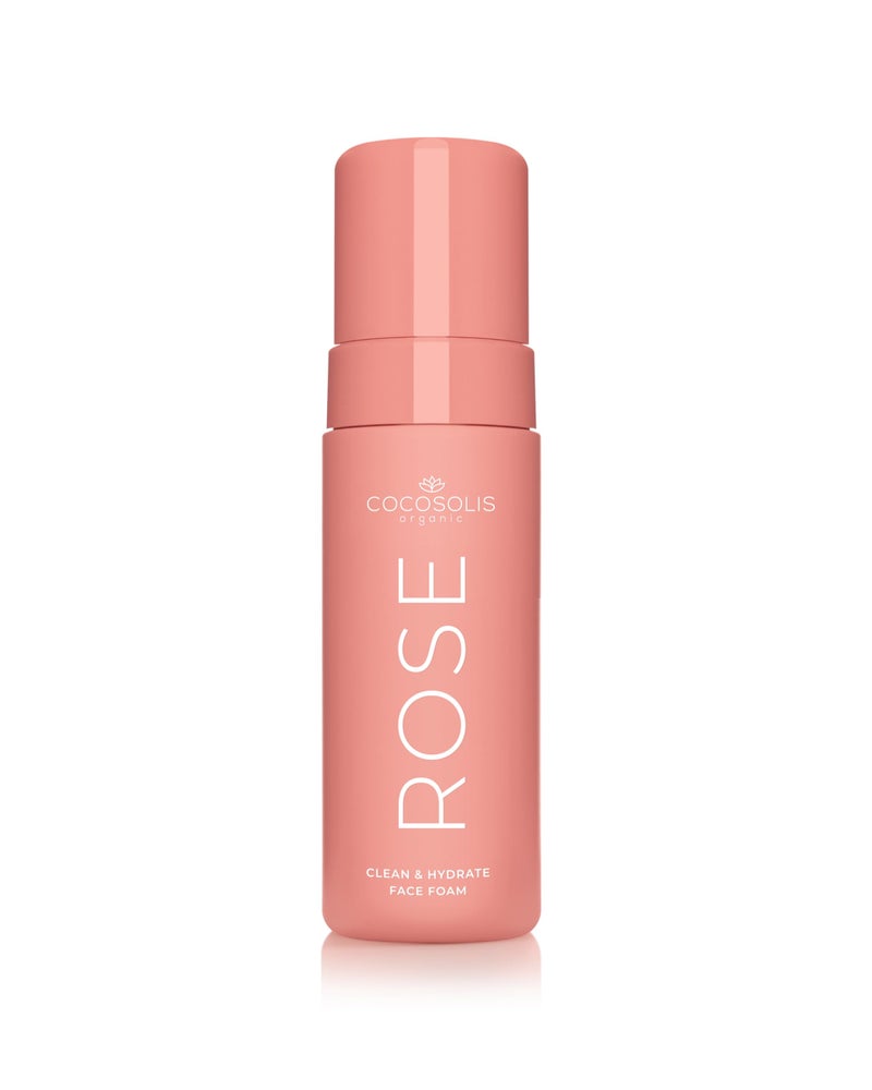 COCOSOLIS Rose Clean & Hydrate Face Foam Deep Pore Facial Cleansing Foam with Moisturising Hyaluronic Acid and Glycerine - Image 1