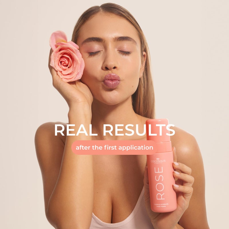 COCOSOLIS Rose Clean & Hydrate Face Foam Deep Pore Facial Cleansing Foam with Moisturising Hyaluronic Acid and Glycerine - Image 2