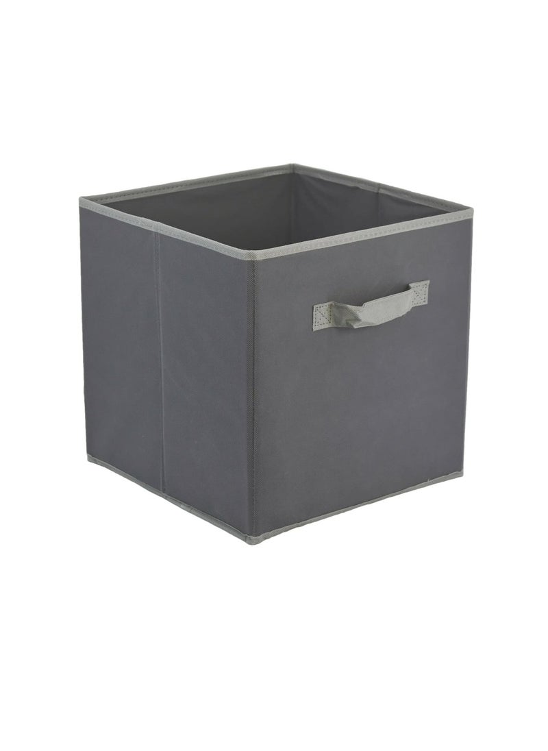 Generic Foldable Square Canvas Storage Bins – Large 30x30x30 cm, Collapsible Fabric Cubes, Multipurpose Organizer for Toys, Clothes, Magazines, Nursery & Craft Supplies (Grey)  - Image 1