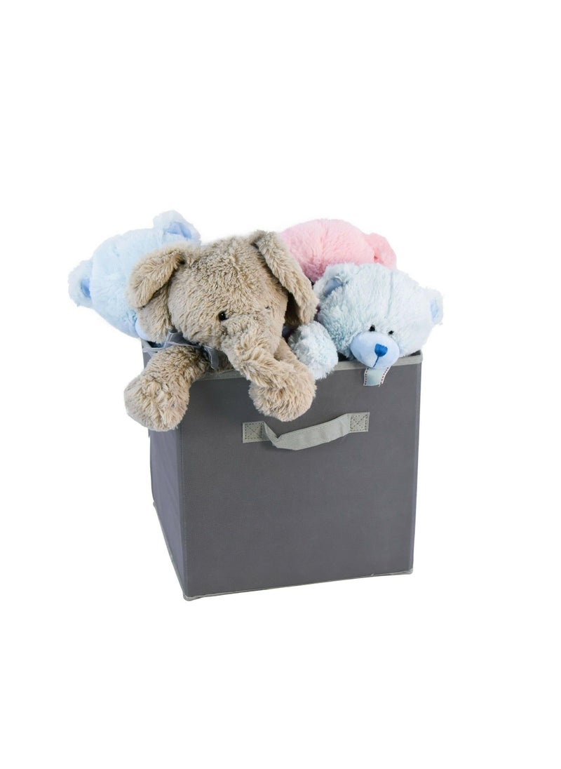 Generic Foldable Square Canvas Storage Bins – Large 30x30x30 cm, Collapsible Fabric Cubes, Multipurpose Organizer for Toys, Clothes, Magazines, Nursery & Craft Supplies (Grey)  - Image 2