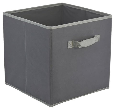 Foldable Square Canvas Storage Bins – Large 30x30x30 cm, Collapsible Fabric Cubes, Multipurpose Organizer for Toys, Clothes, Magazines, Nursery & Craft Supplies (Grey)