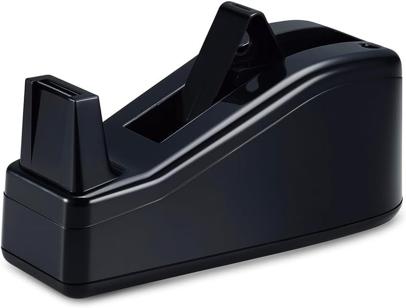 Fitto Black Tape Dispenser - Heavy Duty Desk Tape Dispenser with Non-Slip Base, Easy-to-Load Design, for Office, Home, and School Use - Image 1