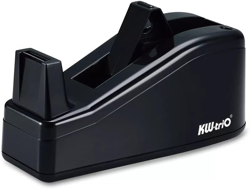 Fitto Black Tape Dispenser - Heavy Duty Desk Tape Dispenser with Non-Slip Base, Easy-to-Load Design, for Office, Home, and School Use - Image 3