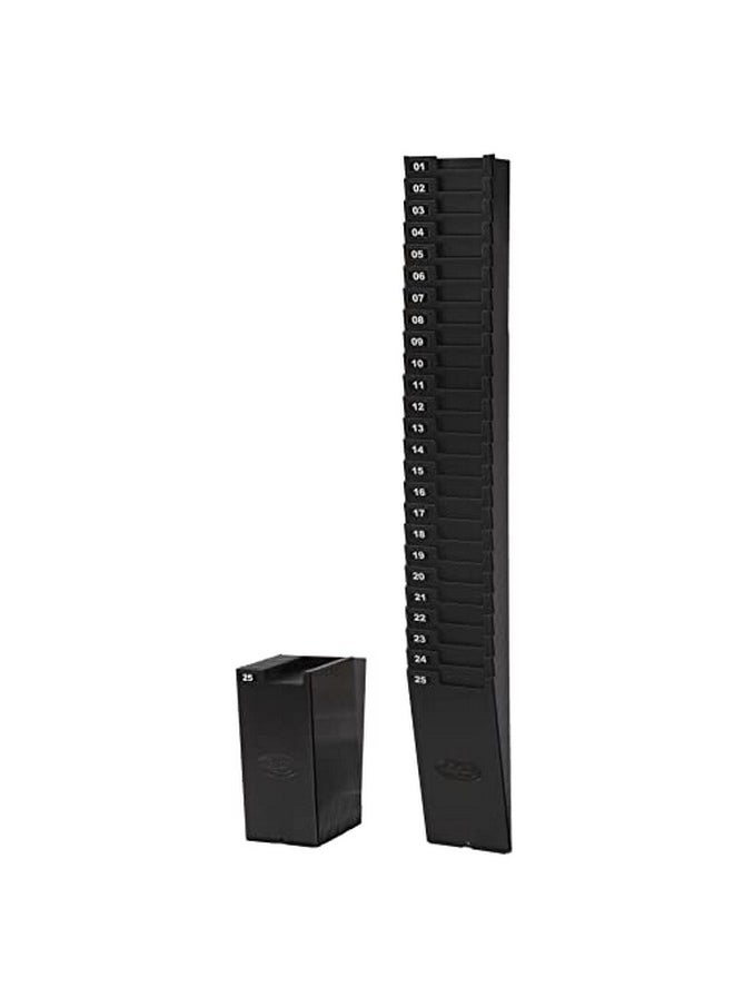 Lathem Expanding Time Card Rack For 7 Inch Cards 25 Pockets Black Plastic Mounting Hardware (257Ex)  - Image 1