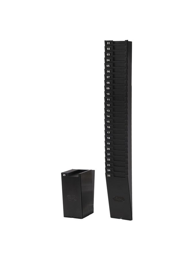 Lathem Expanding Time Card Rack For 7 Inch Cards 25 Pockets Black Plastic Mounting Hardware (257Ex)  - Image 2
