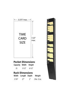 Lathem Expanding Time Card Rack For 7 Inch Cards 25 Pockets Black Plastic Mounting Hardware (257Ex)  - Image 3