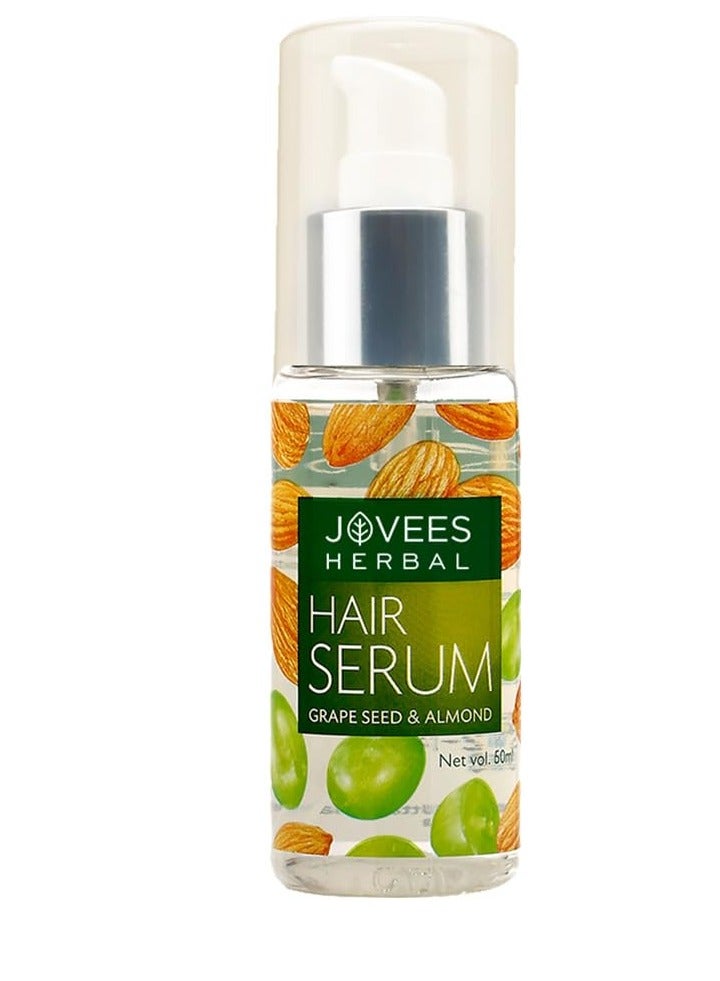 Jovees Herbal Hair Serum Grape Seed and Almond | For Frizzy Hair | Prevents Hairfall | For Men & Women (60ml) - Image 1