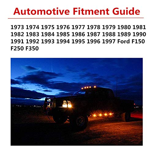 MARLBSTON 5 X Cab Marker Light, Amber Lens White LED Cab Roof Running Lights, Top Clearance Light w/Wiring Pack Compatible with Ford 1973-1997 F-250 F-350 F Series Pickup Super Duty Trucks - Image 5