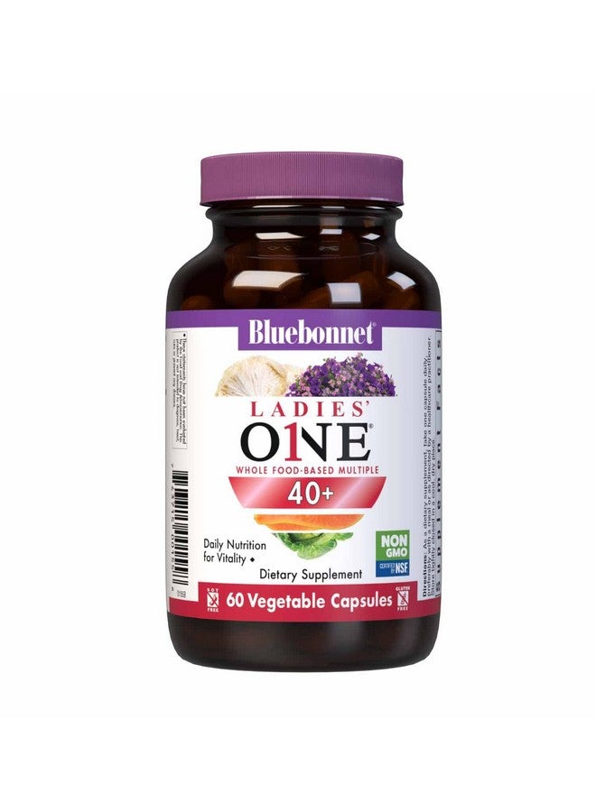 Bluebonnet Nutrition Ladies’ One 40+ Whole Foodbed Multiple Women Multivitamin For Women 40+ Soyfree Nongmo Gluten Free 60 Vegetable Capsules 60 Servings - Image 1