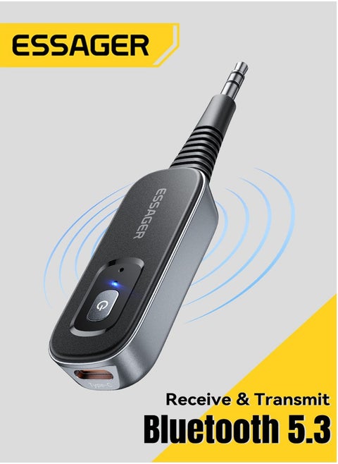 Bluetooth 5.3 Audio Transceiver Wireless Bluetooth Transmitter and Receiver Adapter for Wireless Music Stream with Hand-free Call