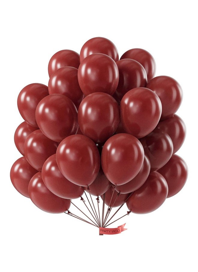 PartyWoo PartyWoo Ruby Red Balloons, 50 pcs 12 Inch Dark Red Balloons, Maroon Balloons for Balloon Garland or Balloon Arch as Birthday Party Decorations, Wedding Decorations, Baby Shower Decorations, Red-Y75  - Image 1