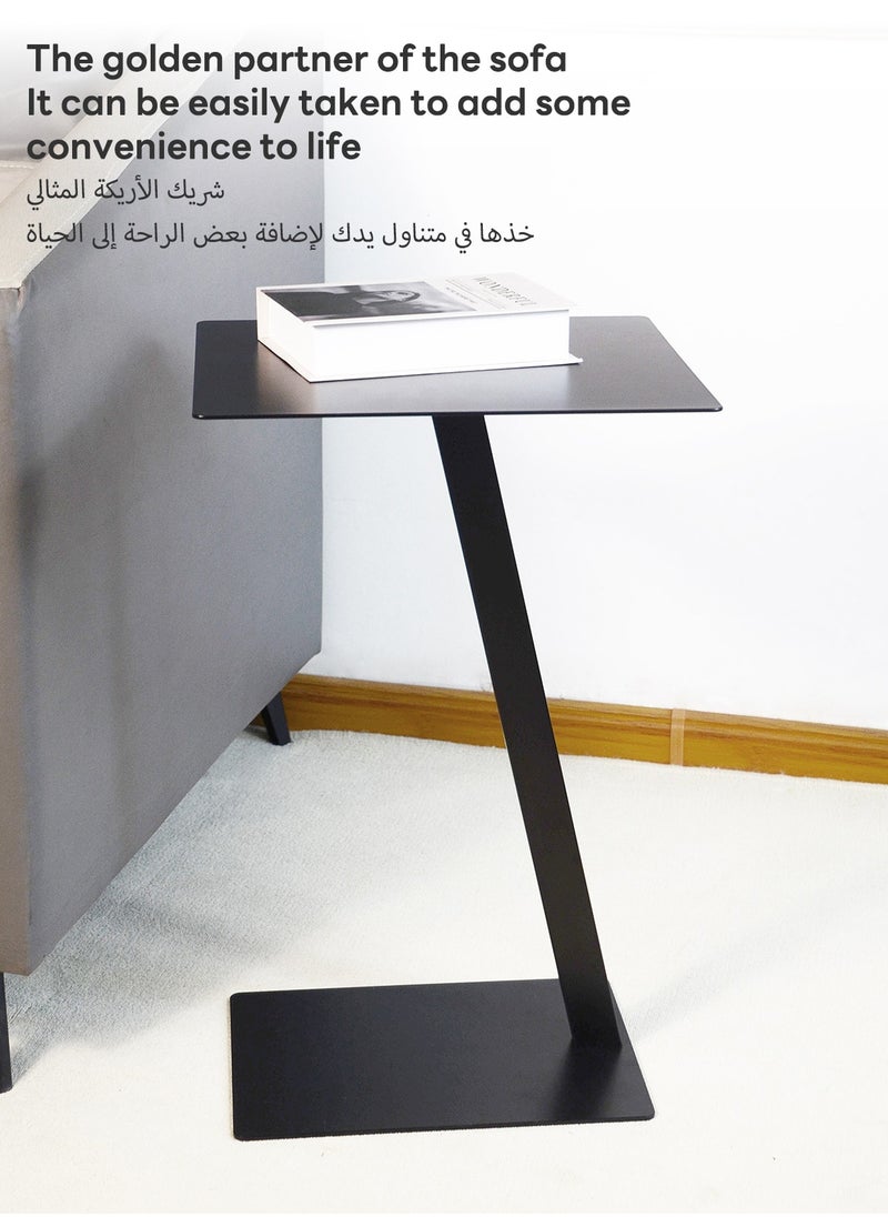 Coffee Table, C Shaped  Sofa Side Table,Iron End Table,Couch Table,for Living Room Bedside Bathroom Office Snack Coffee Tables, Easy Assembly
