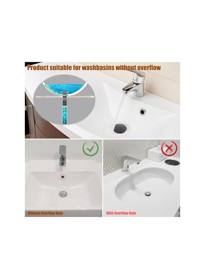 The Bros Bathtub Drain, Pop-up Drain, Black Universal Drain Fitting Valve Pop Up Drain Fitting Without Overflow for Sink/Washbasin Tool-free Installation - Image 4