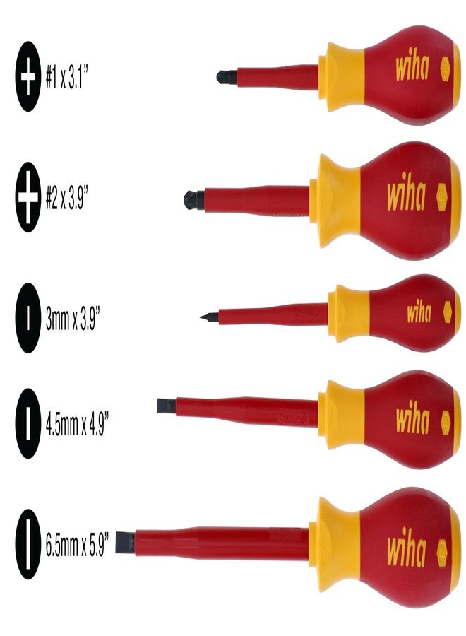 ويها طقم مفكات براغي Wiha 32091، 5 قطع، 1000 فولت، مشقوقة ومعزولة برأس فيليبس - Image 5