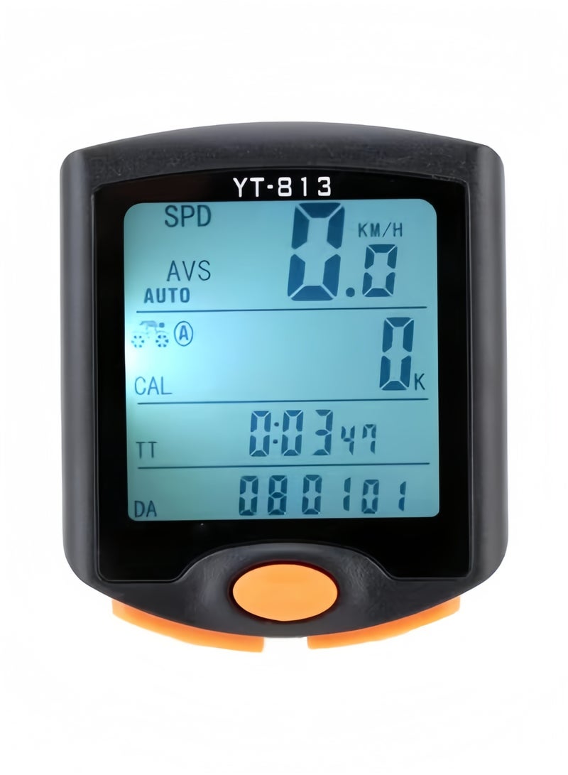 Halamodo Bicycle Speedometer and Cycling Odometer, Wired Waterproof Plastic Cycle Bike Computer with LCD Display & Multi-Functions - Image 1