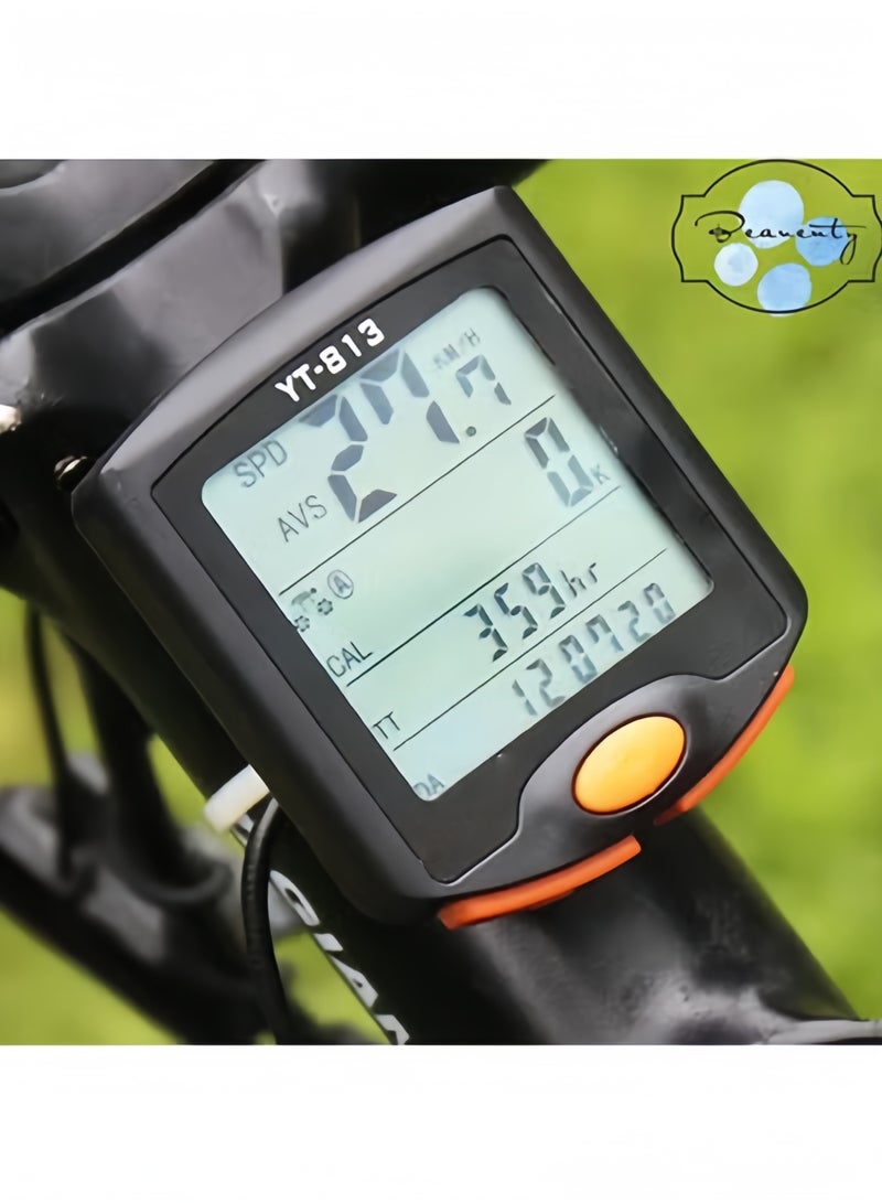 Halamodo Bicycle Speedometer and Cycling Odometer, Wired Waterproof Plastic Cycle Bike Computer with LCD Display & Multi-Functions - Image 2
