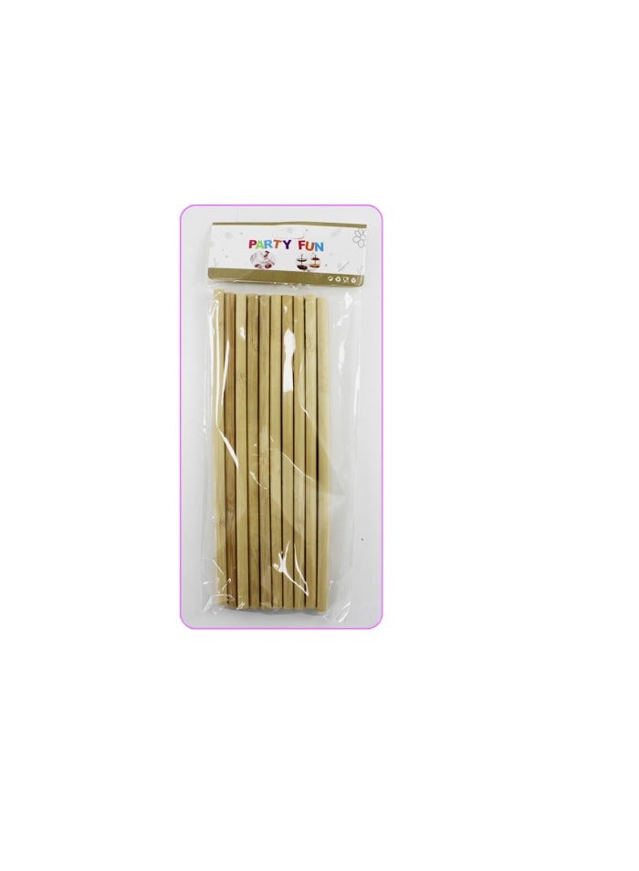 PARTY FUN Natural Bamboo Strow 7mm 10Pcs/Pkt - Image 3