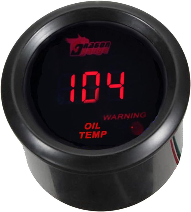 E Support Universal Car Motor 2" 52mm Digital Red LED Light Display Oil Temp Temperature Gauge Meter Fahrenheit F - Image 1