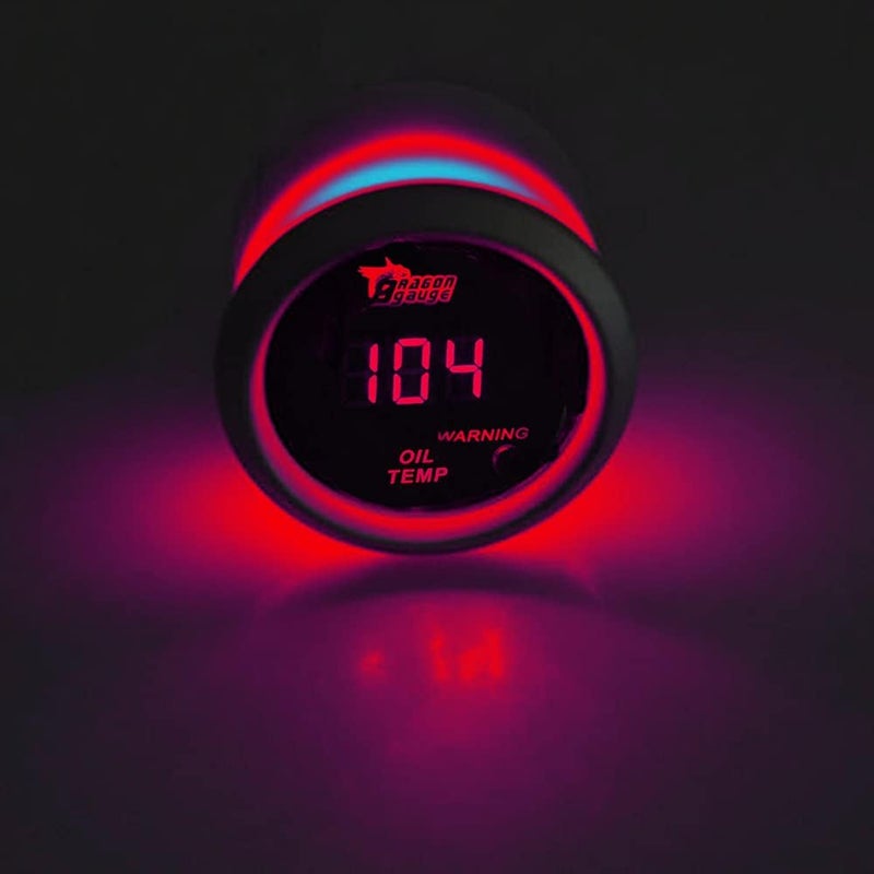 E Support Universal Car Motor 2" 52mm Digital Red LED Light Display Oil Temp Temperature Gauge Meter Fahrenheit F - Image 3