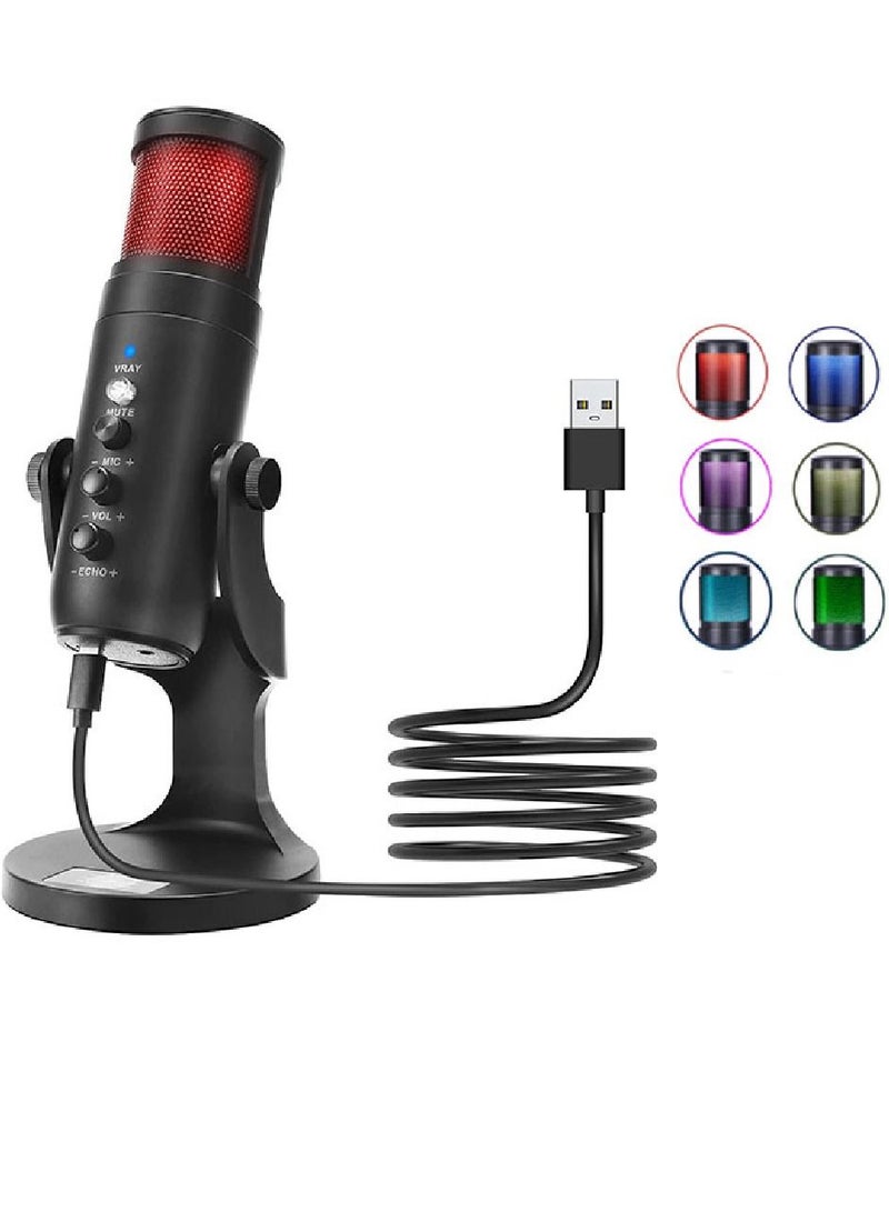Jmary RGB USB Microphone Professional Condenser For PC Computer Laptop Phone Recording Singing Gaming Streaming - Image 2