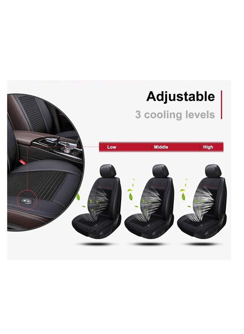 عبوة واحدة من وسادة مقعد السيارة المبردة - غطاء مقعد السيارة القابل للتنفس بجهد 12 فولت مع نظام تكييف الهواء للقيادة الصيفية ، و 3 مستويات تبريد (أسود) - Image 3