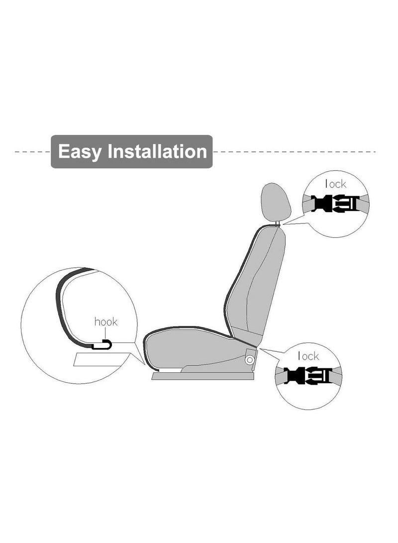 عبوة واحدة من وسادة مقعد السيارة المبردة - غطاء مقعد السيارة القابل للتنفس بجهد 12 فولت مع نظام تكييف الهواء للقيادة الصيفية ، و 3 مستويات تبريد (أسود) - Image 5