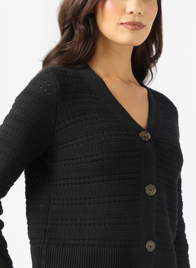 فيرو مودا كارديجان محبوك بياقة على شكل حرف  من فيمكالا - Image 3