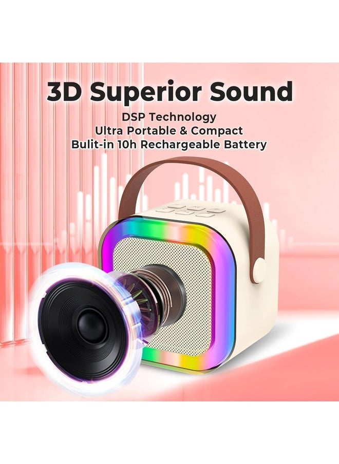 Kids Karaoke Machine, Portable Bluetooth Speaker with Wireless Microphone, Music Player for 4, 5, 6, 7, 8, 9, 10 +Year Old