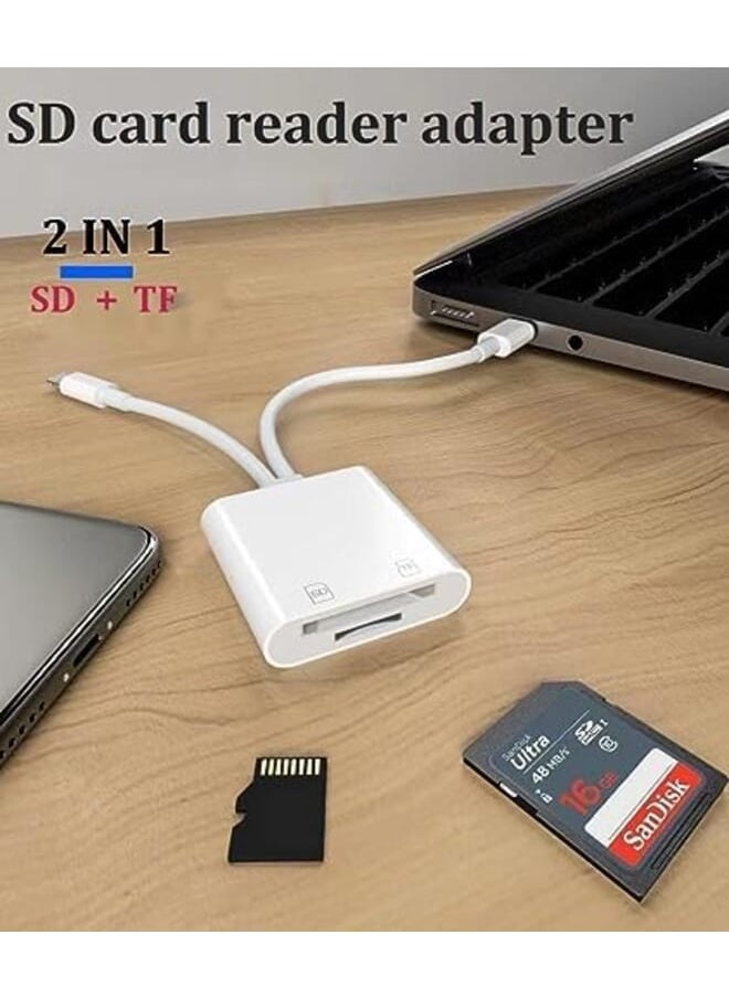 ماركة غير محددة قارئ بطاقة Sd 4 في 1 للكاميرات وقارئ Sd مع فتحة مزدوجة لبطاقة الذاكرة Microsd Tf للتصوير الفوتوغرافي وبطاقة ذاكرة Trail Game وعارض الكاميرا والتوصيل والتشغيل لهاتف Iphone Ipad Imac Dji  - Image 4