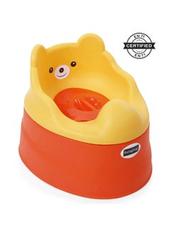 babyhug Babyhug Teddy Buddy Potty Chair, Portable with Smooth Edges, Detachable, High Backrest, 5 Months to 4 Years, 37 x 32 x 27.5 cm - Yellow & Orange  - Image 1