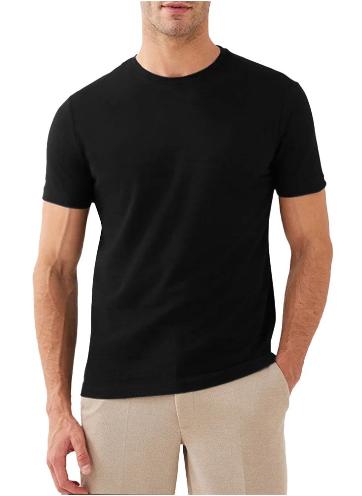 Nileton Slim Fit T-shirt For Men - Viscose - Half Sleeves Crew Neck Tee  - Image 1