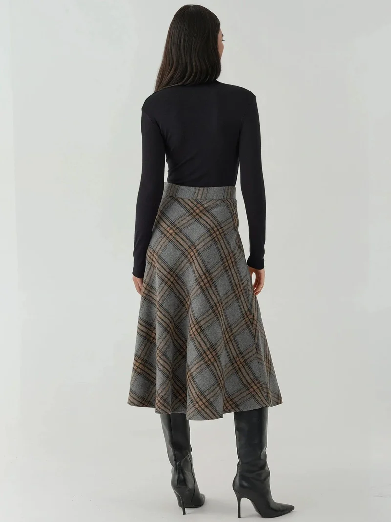 HICCUP Maxi A-Line Skirt with Zipper Closure