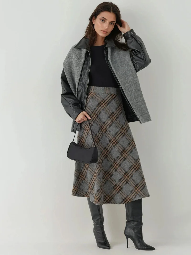 HICCUP Maxi A-Line Skirt with Zipper Closure
