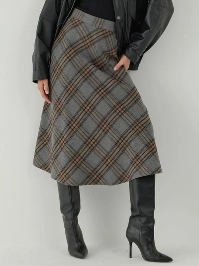 HICCUP Maxi A-Line Skirt with Zipper Closure
