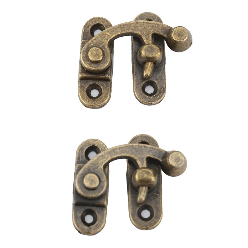 6 Set Swing Arm Clasp Latch Bronze Mini Vintage Antique Lock Clasp Left Right Hook Hasp Horn Metal Catch Curved Buckle - Image 4