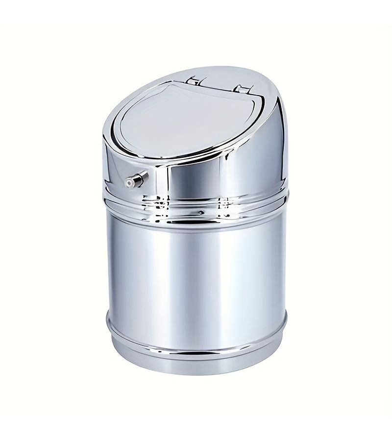 Stainless Steel Car Ashtray With One Click Pop Up Lid And Built In Mouthpiece 1pc Fire Extinguisher Smoking Ashtray For Home Office Vehicle Use - Image 3