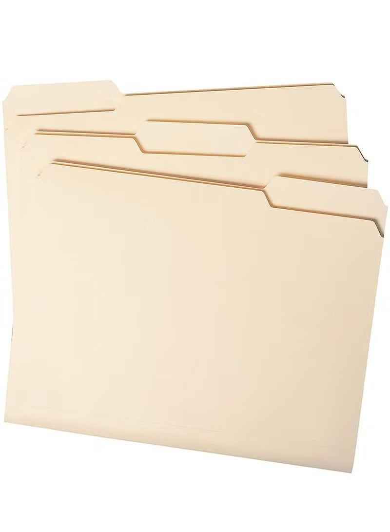 PINKSAMA 1/3-Cut Tab Assorted Positions File Folders Letter Size Manila Pack of 100 - Image 4